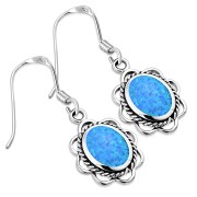 Synthetic Opal Silver Earrings, e362h